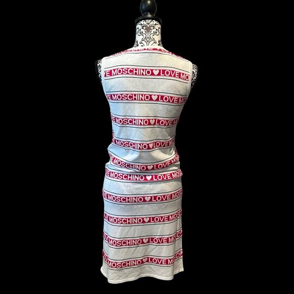 Love Moschino NWT Abito Logo Stripe Sleeveless Dress size 6 - Picture 14 of 15